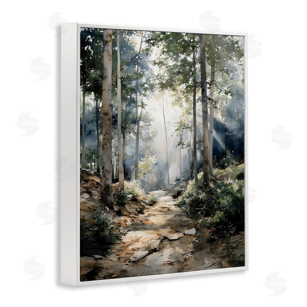 Franklyn Gregory Through The Woods Pathway White Framed Giclee Wall Art Print