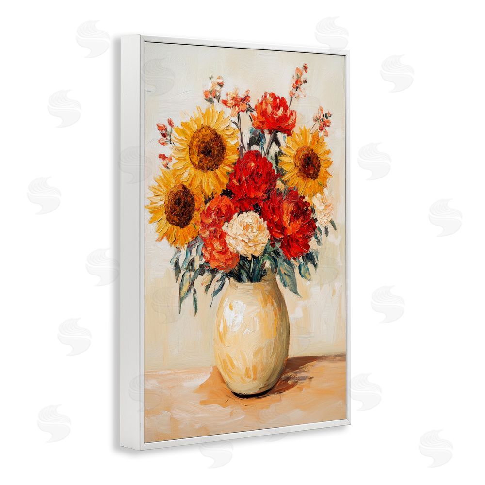 Petal Prints Design Charming Bouquet of Fall White Framed Giclee Print Wall Art