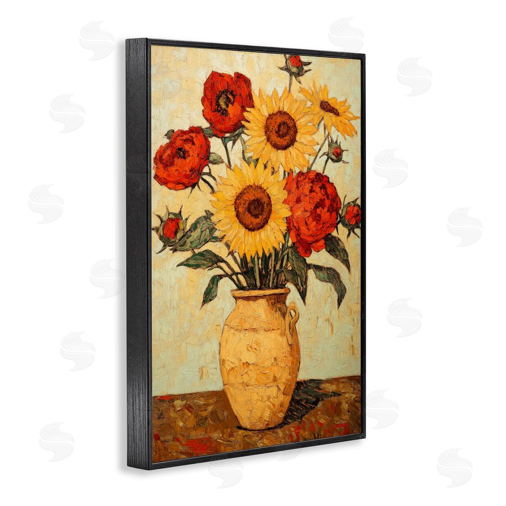 Petal Prints Design Rustic Flower Display Black Framed Giclee Print Wall Art