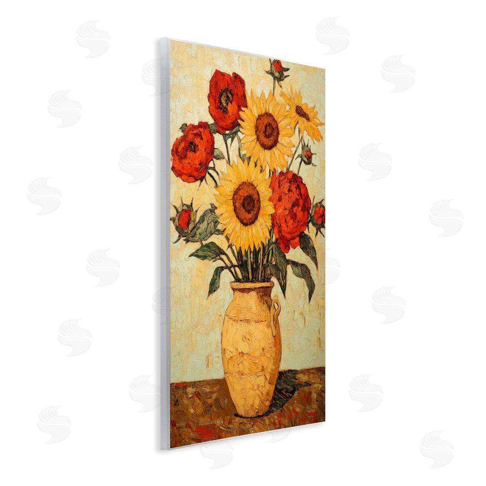 Petal Prints Design Rustic Flower Display Wooden Wall Plaque Art Print