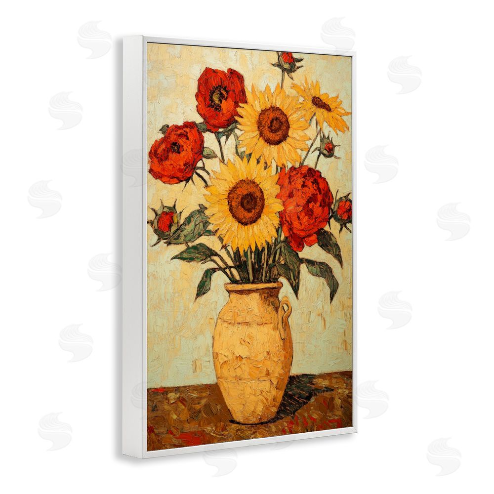 Petal Prints Design Rustic Flower Display White Framed Giclee Print Wall Art