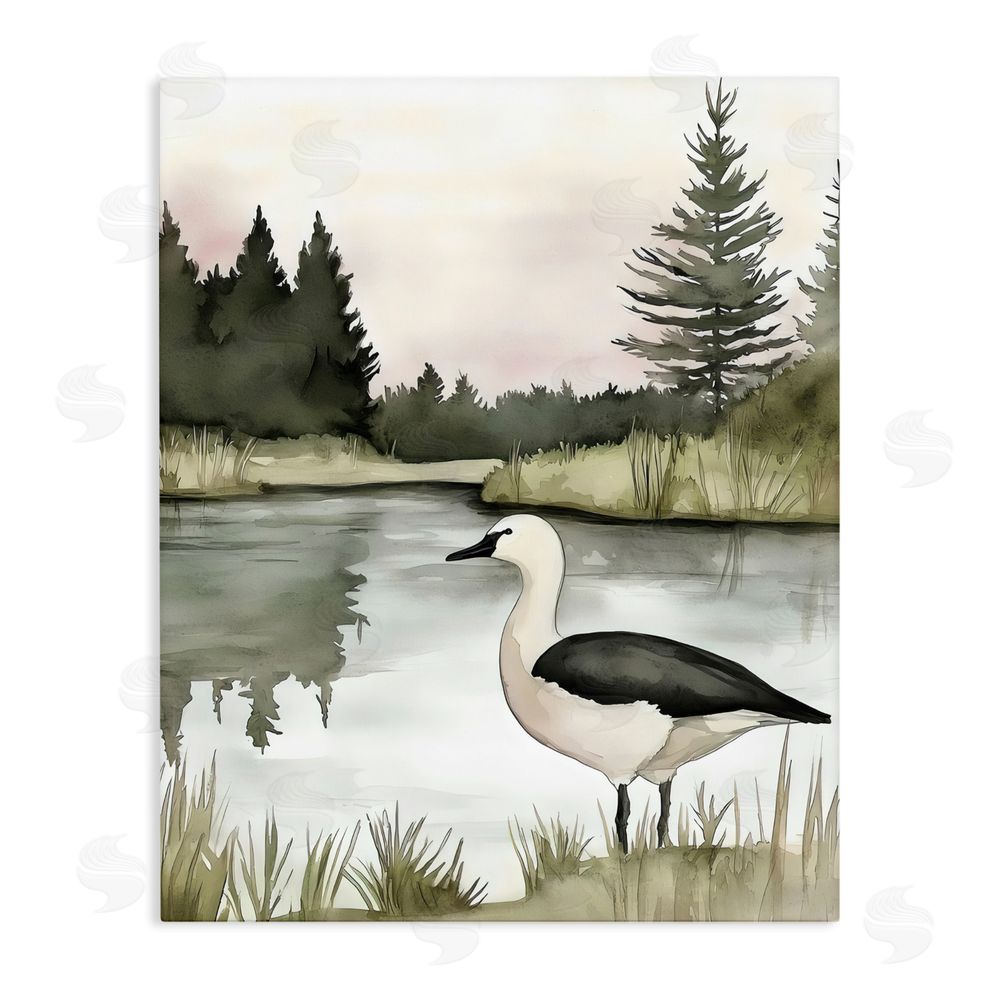 Riley B Springtime Serenity Duck Stretched Canvas Wall Art Print