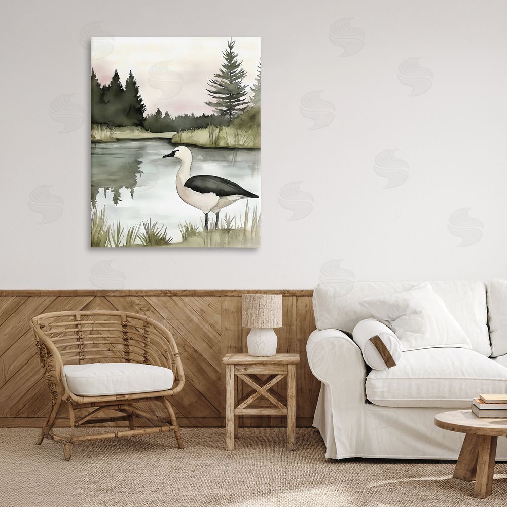 Riley B Springtime Serenity Duck Stretched Canvas on Wall