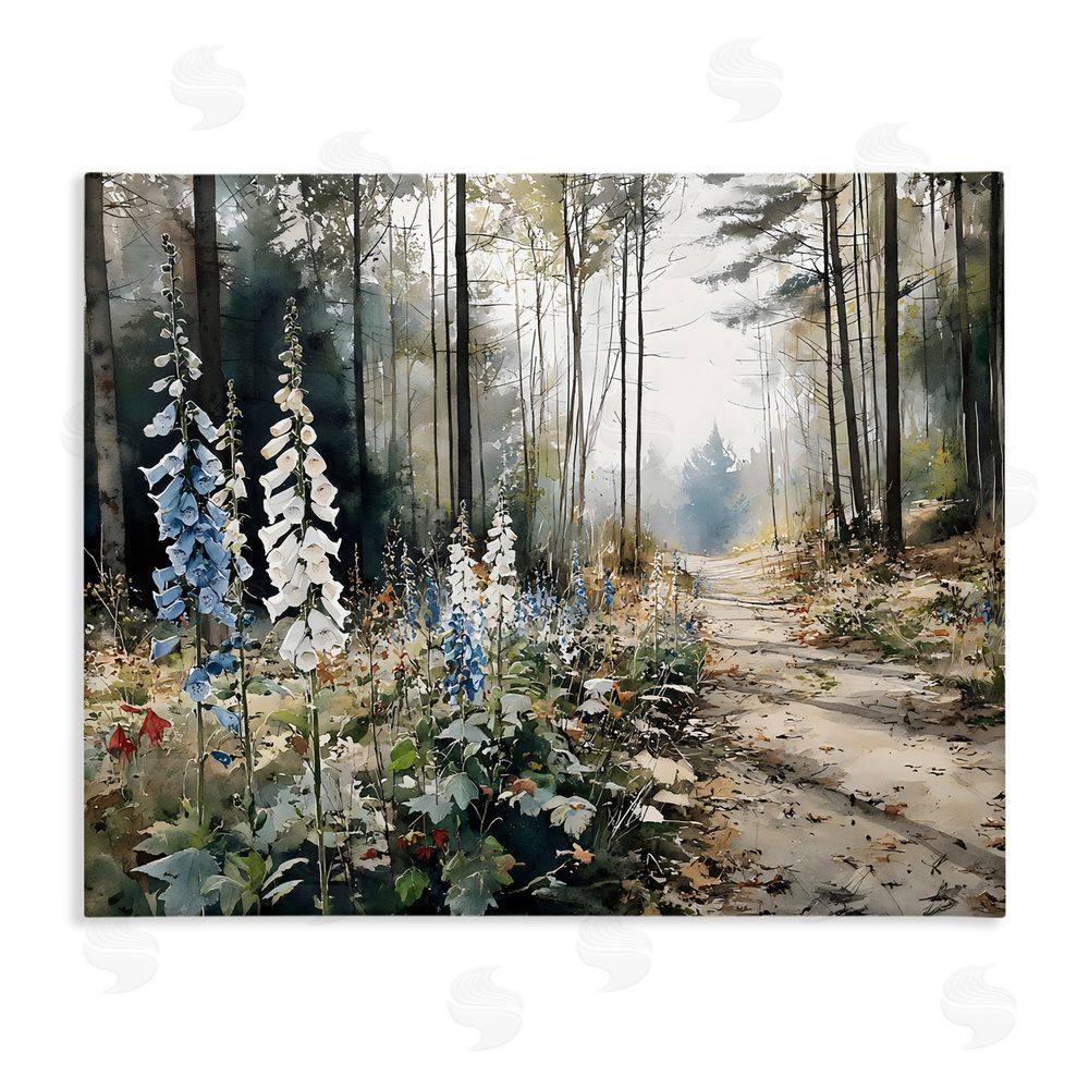 Franklyn Gregory Foxglove Path Sunlit Woods Stretched Canvas Wall Art