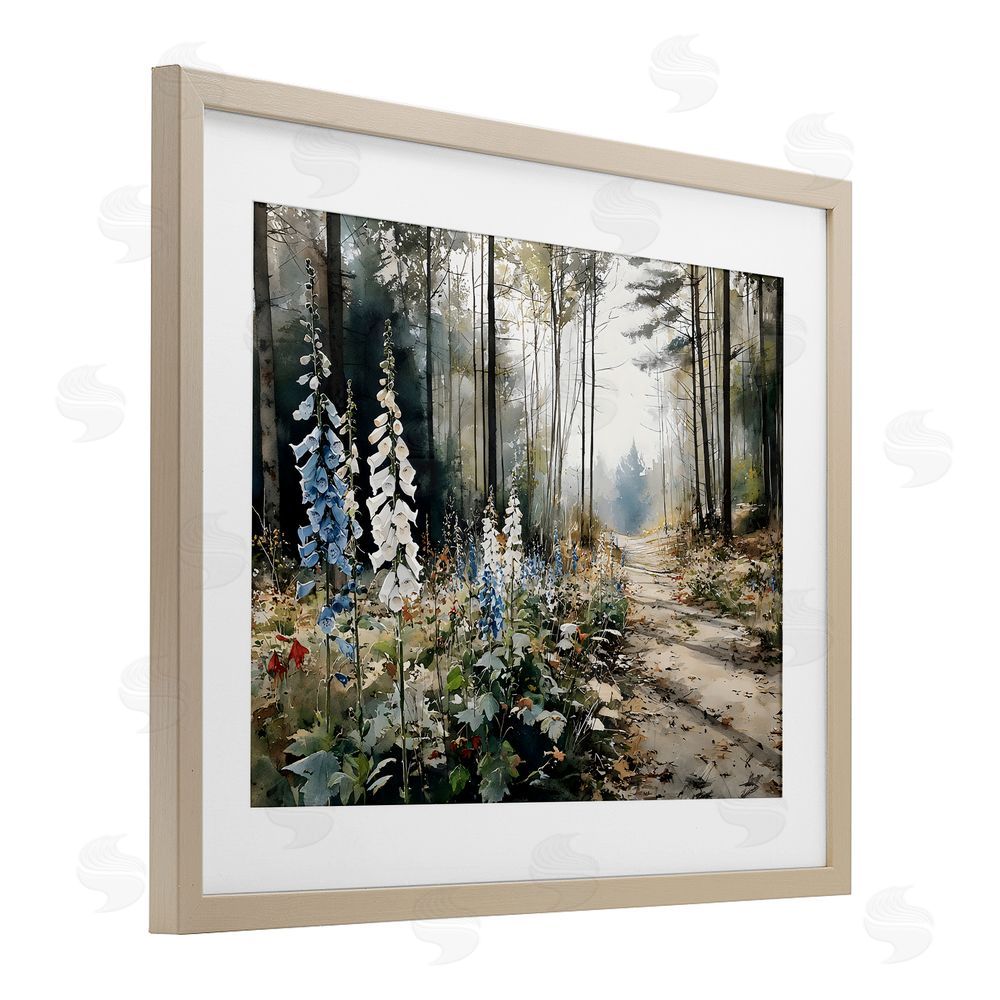 Franklyn Gregory Foxglove Path Sunlit Woods Brown Framed Print Under Glass Wall Art