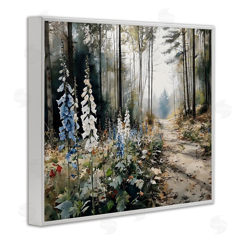 Franklyn Gregory Foxglove Path Sunlit Woods White Framed Giclee Wall Art
