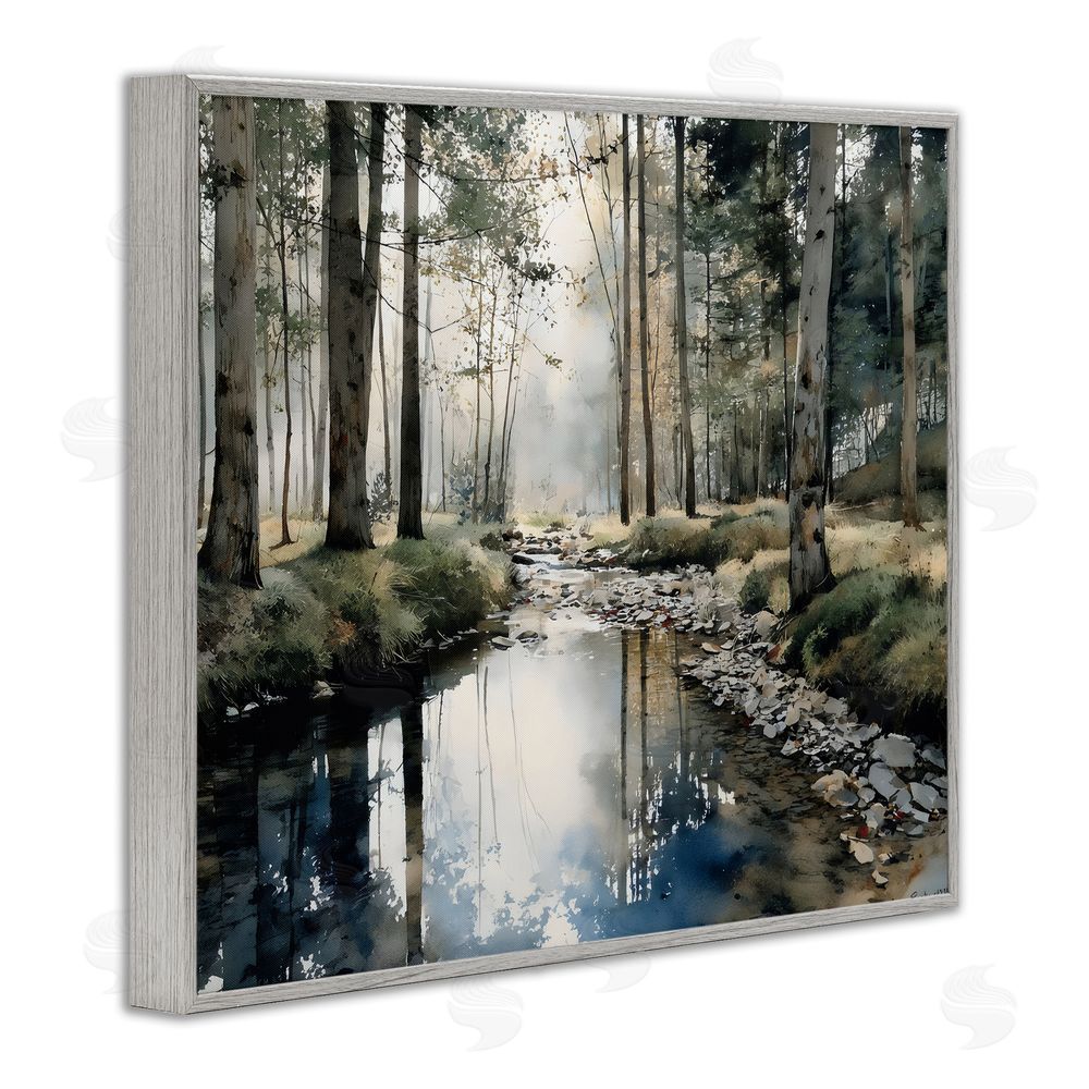 Franklyn Gregory Woodland Wonder Creek Gray Framed Giclee Wall Art Print