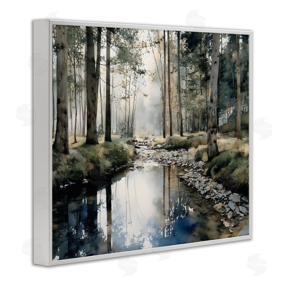 Franklyn Gregory Woodland Wonder Creek White Framed Giclee Wall Art Print
