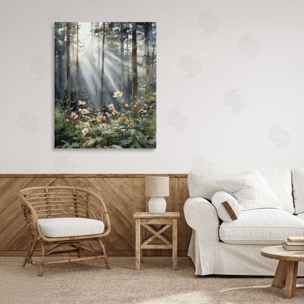 Franklyn Gregory Sunlit Woods In Morning Stretched Canvas on Wall