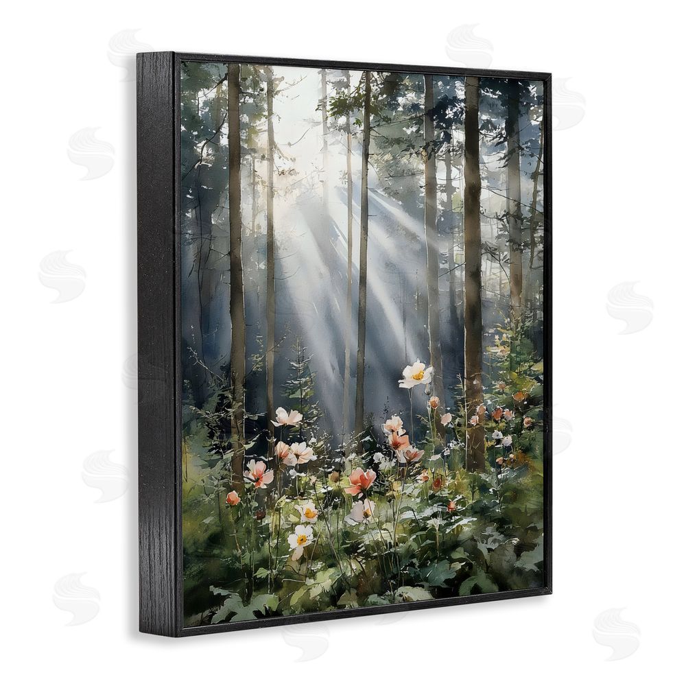 Franklyn Gregory Sunlit Woods In Morning Black Framed Giclee Wall Art Print