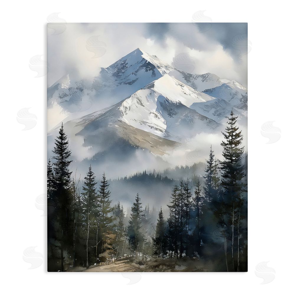 Franklyn Gregory Snow & Mist Alpines Stretched Canvas Wall Art Print