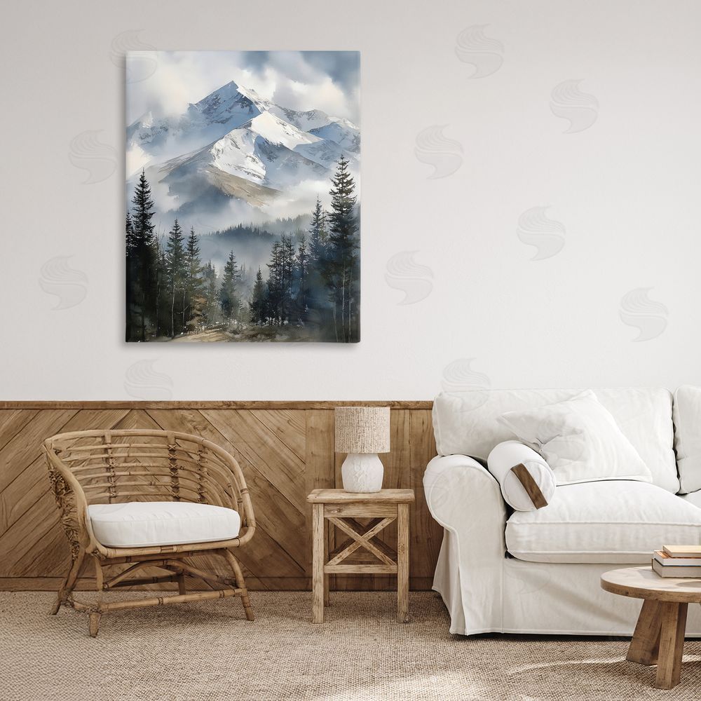 Franklyn Gregory Snow & Mist Alpines Stretched Canvas on Wall