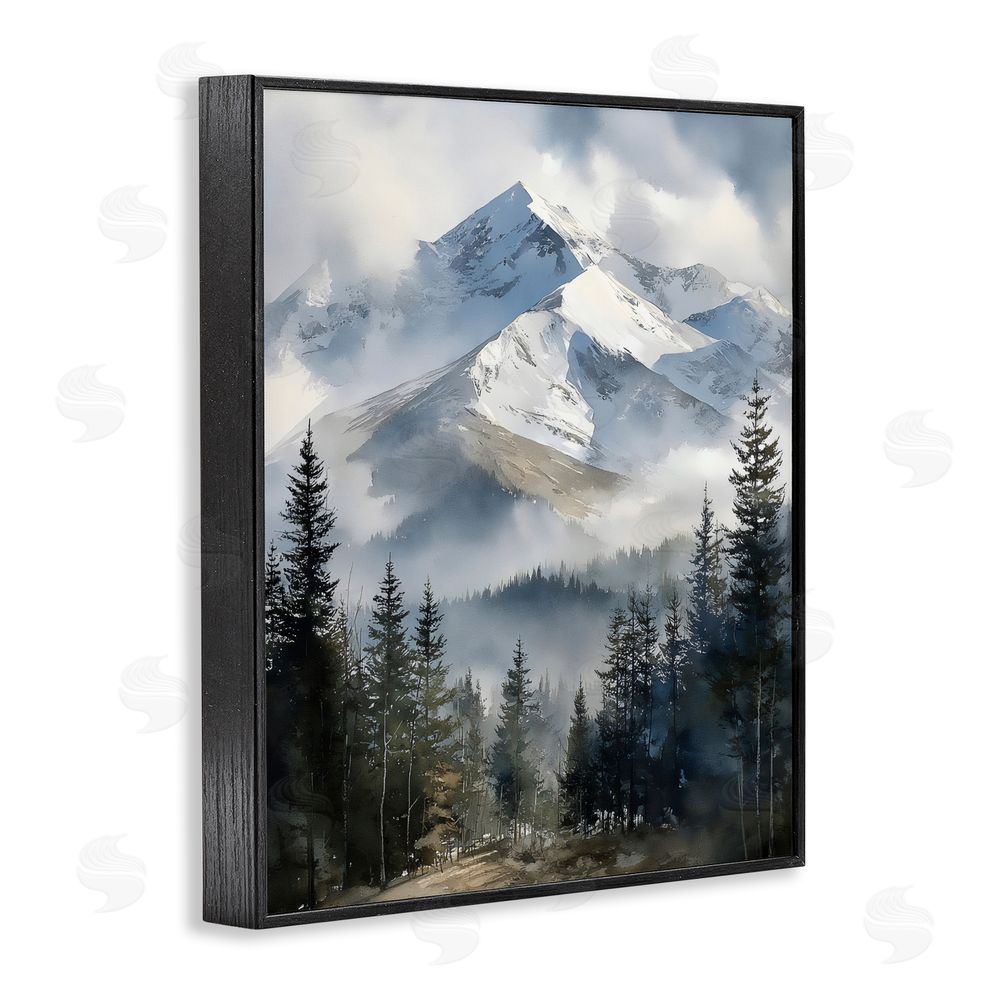 Franklyn Gregory Snow & Mist Alpines Black Framed Giclee Wall Art Print