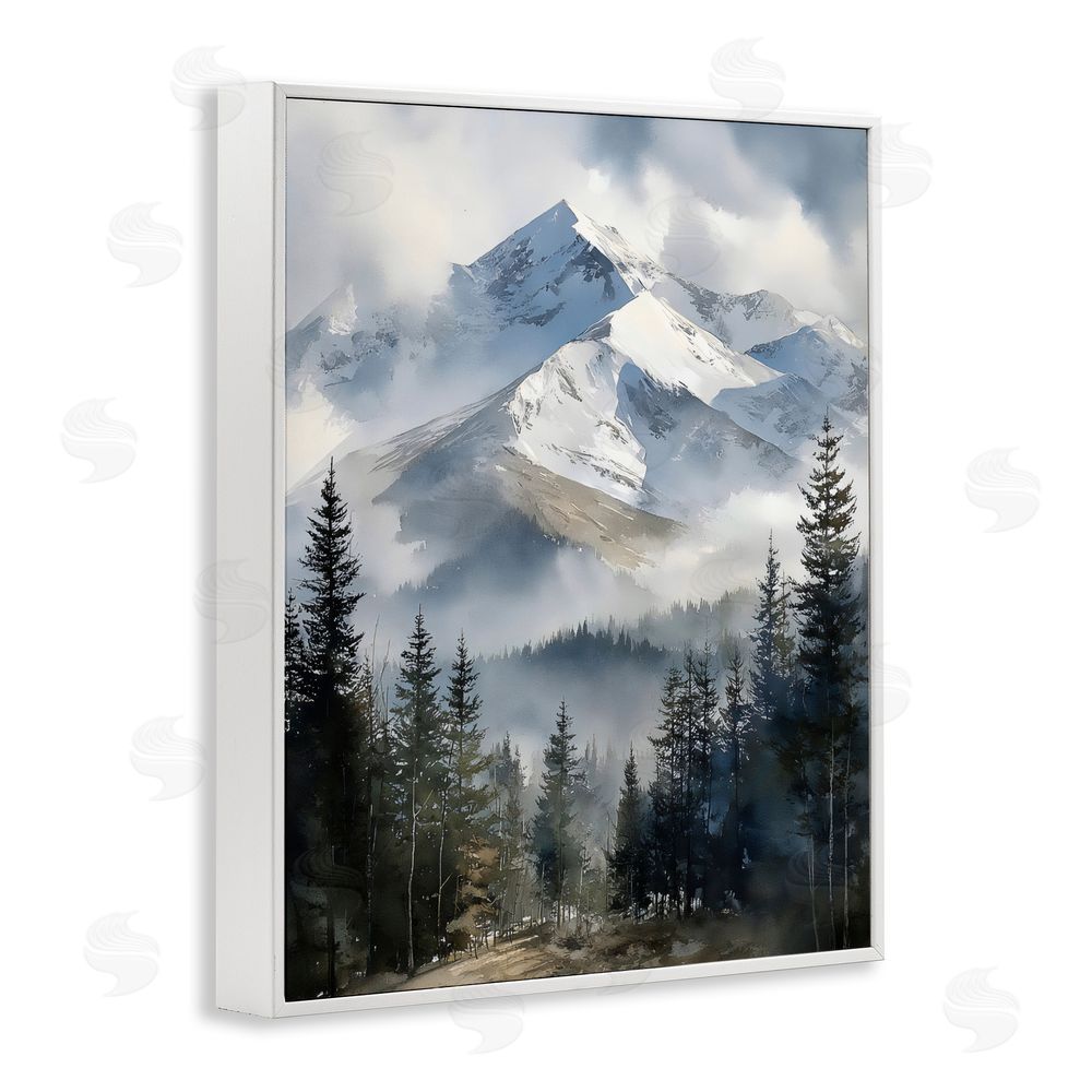 Franklyn Gregory Snow & Mist Alpines White Framed Giclee Wall Art Print
