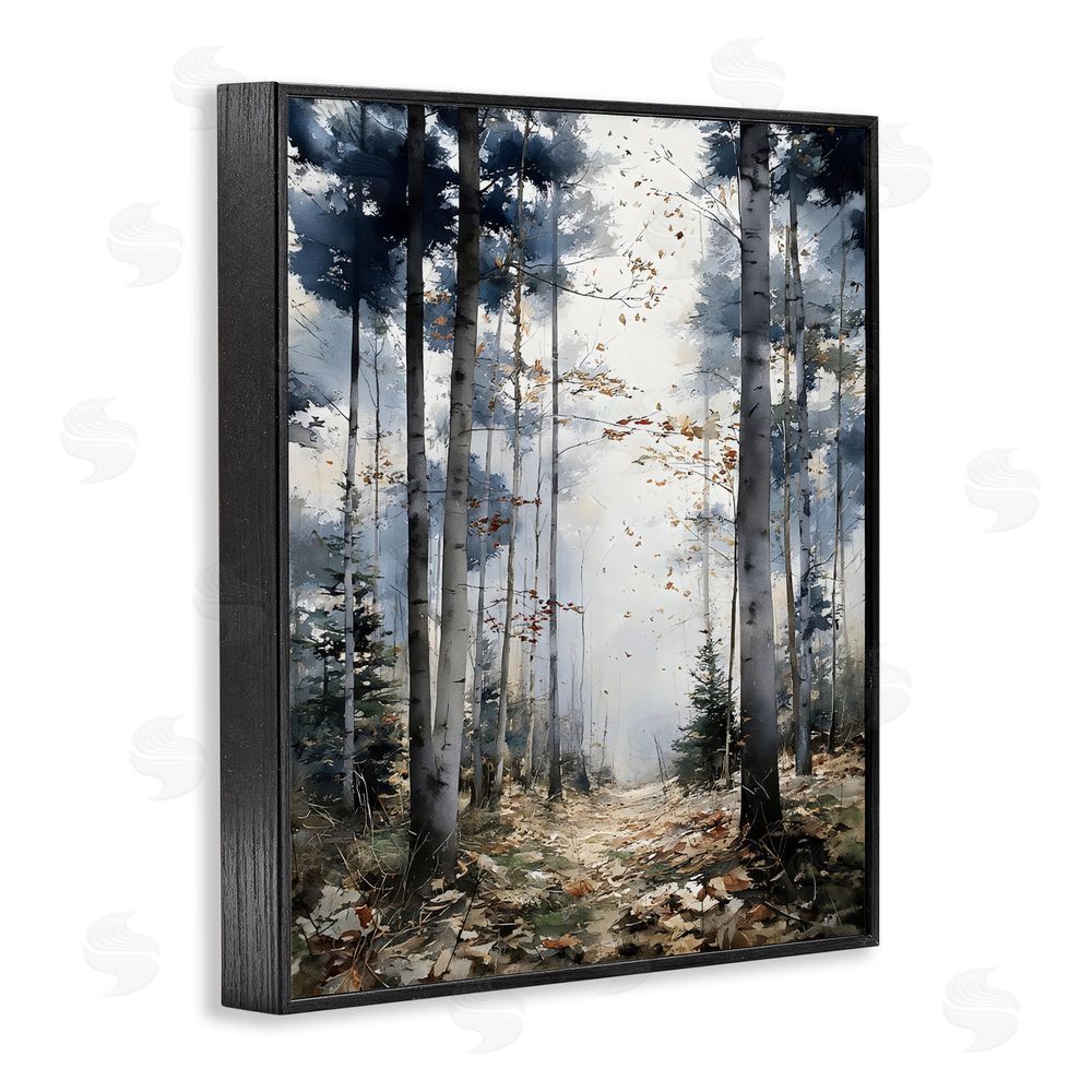 Franklyn Gregory Cold Woods Birch Forest Black Framed Giclee Wall Art Print