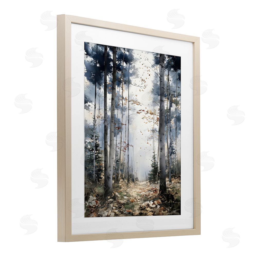 Franklyn Gregory Cold Woods Birch Forest Brown Framed Print Under Glass Wall Art