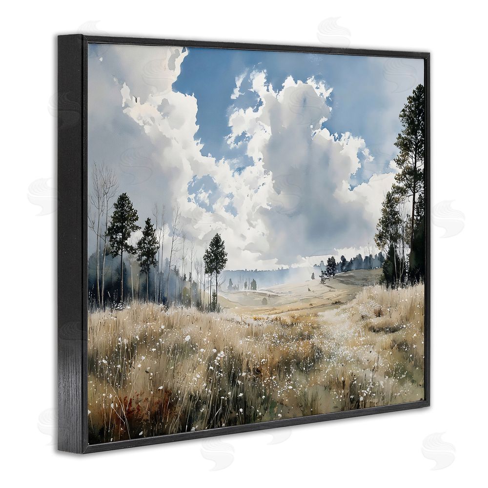 Franklyn Gregory Blue Kissed Landscape Black Framed Giclee Wall Art Print