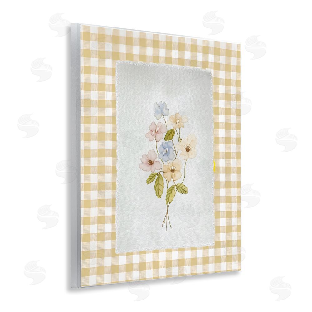 Arlington Prints Soft Gingham Flowers Wall Plaque Printed Art