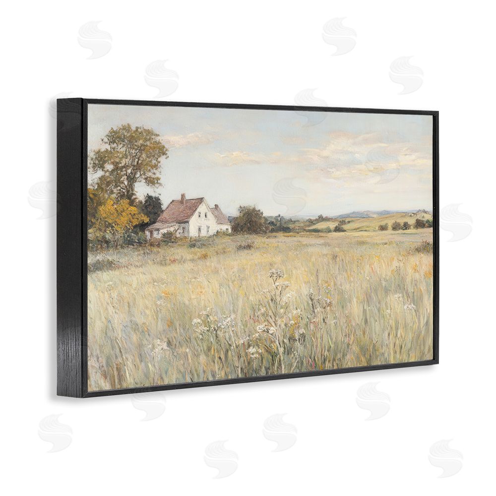 Petal Prints Design Country Living in Golden Meadow Black Framed Giclee Wall Art Print