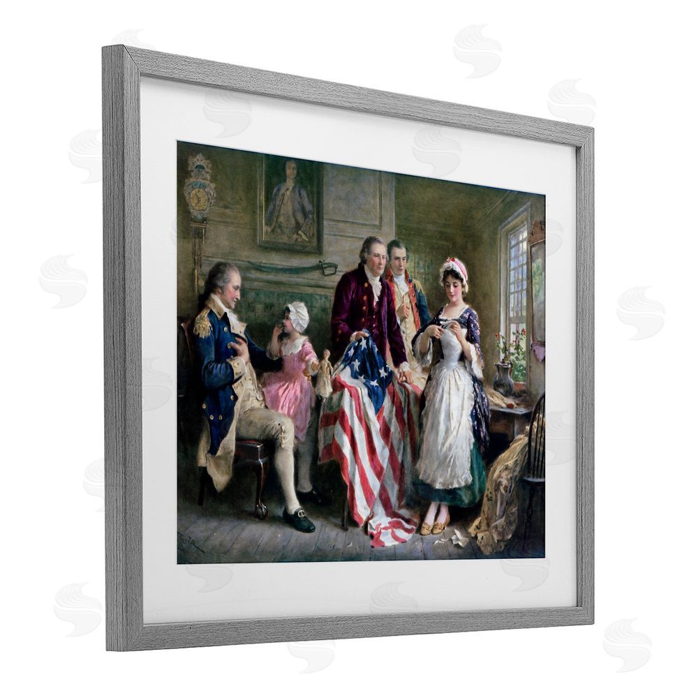 Arlington Prints Historical Betsy Ross Gray Framed Print Under Glass Wall Art