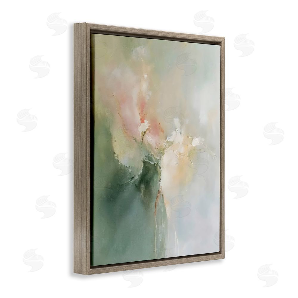 Riley B Ethereal Brushwork Abstraction Brown Floating Framed Canvas Wall Art