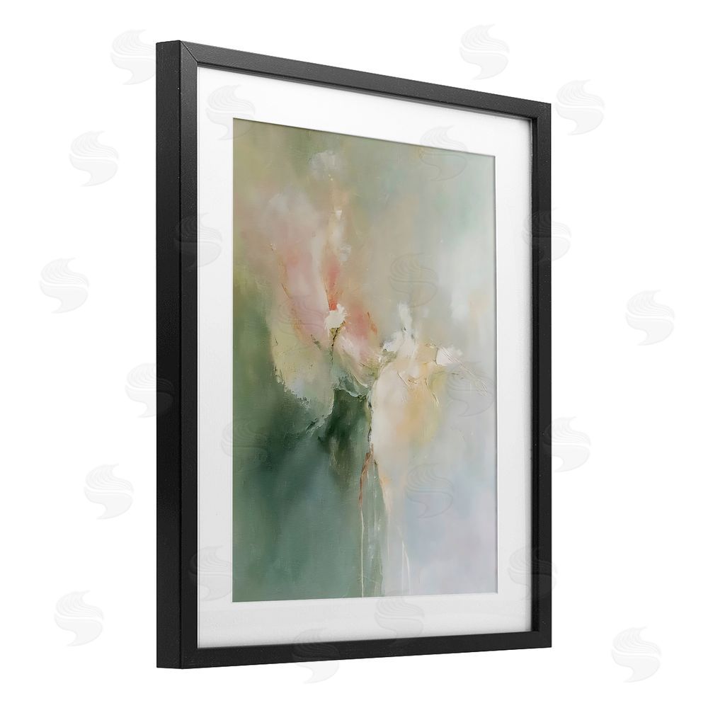Riley B Ethereal Brushwork Abstraction Black Framed Print Under Glass Wall Art