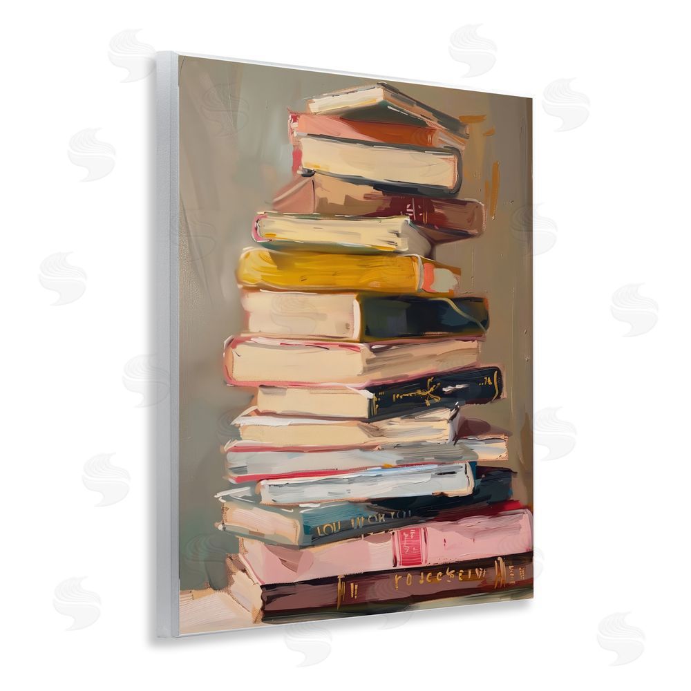 LSR Design Studio Well Loved Bookstack Wall Plaque Printed Art