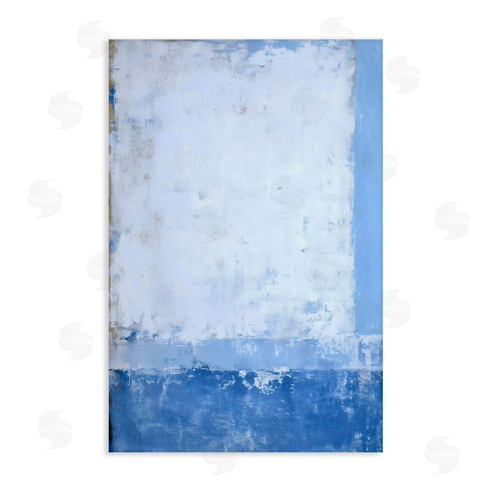 Gina Kelly Blue & White Abstract Stretched Canvas Wall Art Print