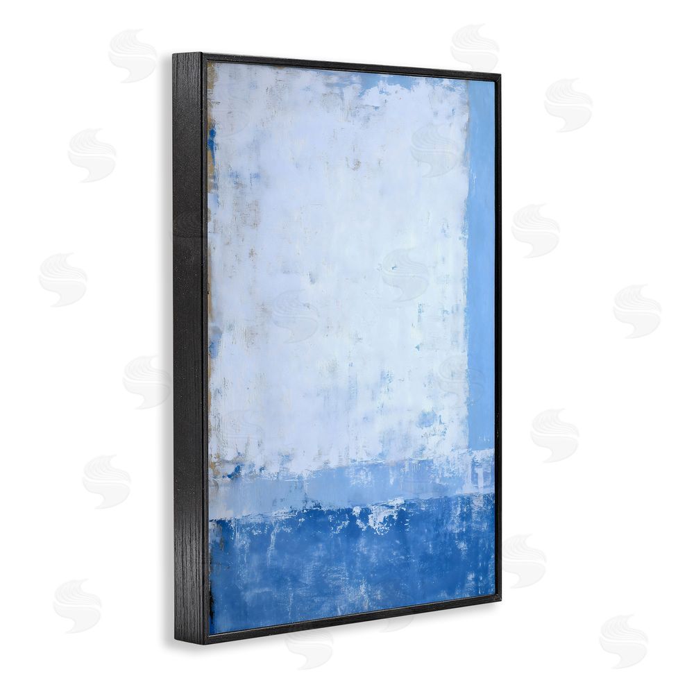 Gina Kelly Blue & White Abstract Black Framed Giclee Wall Art Print