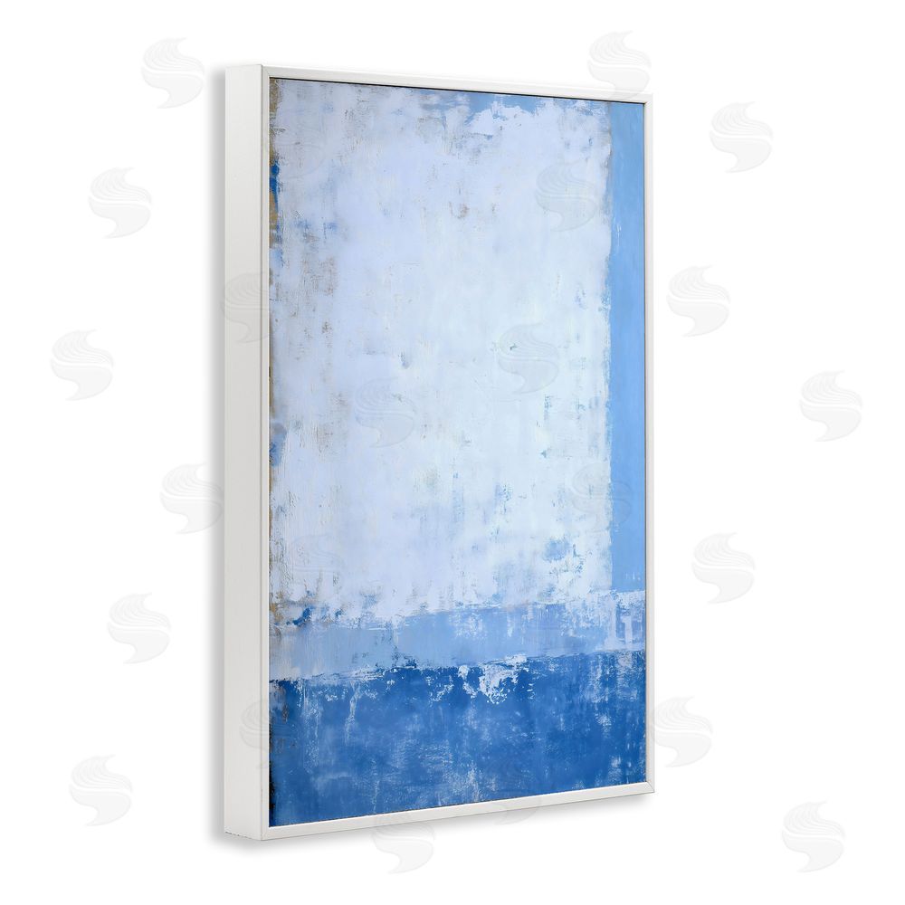 Gina Kelly Blue & White Abstract White Framed Giclee Wall Art Print