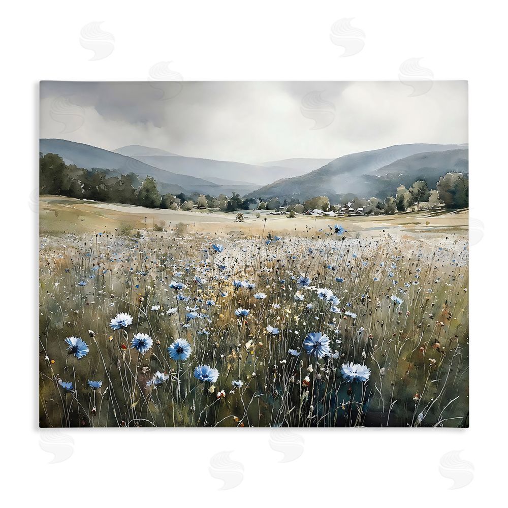 Franklyn Gregory Sapphire Speckled Fields Stretched Canvas Wall Art Print