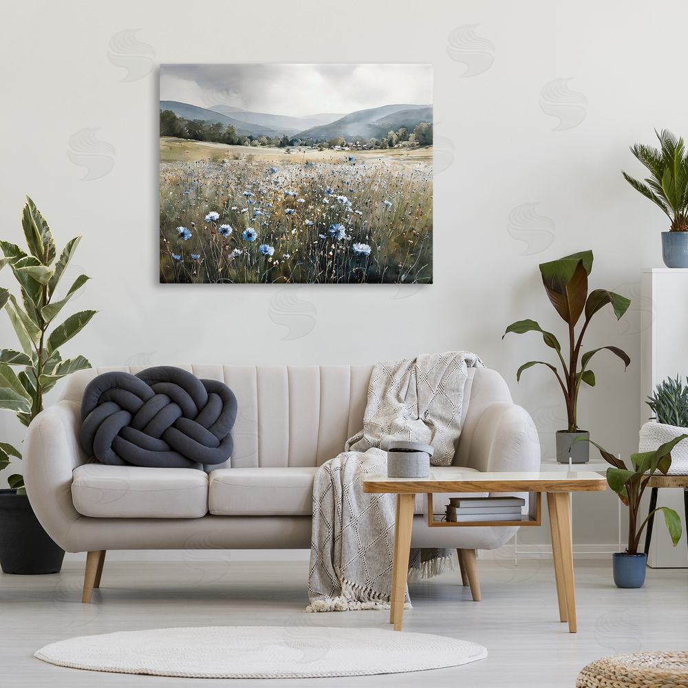 Franklyn Gregory Sapphire Speckled Fields Stretched Canvas on Wall