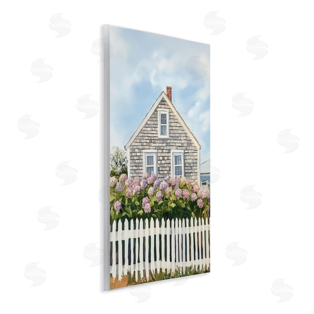 Sisi and Seb Coastal Cottage Hydrangea Garden Wall Plaque with Fixed Lithograph Print