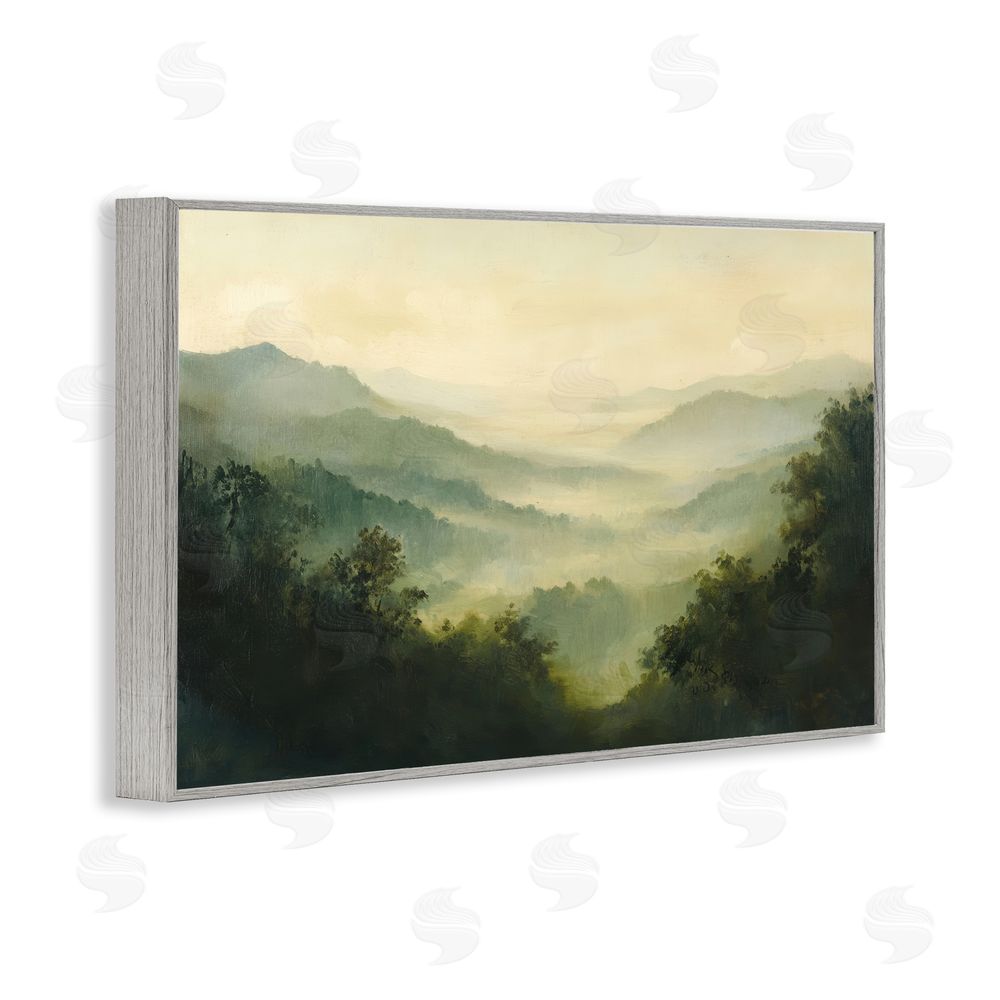 Petal Prints Design Through The Haze Landscape Gray Framed Giclee Print Wall Art