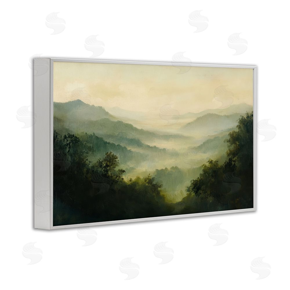 Petal Prints Design Through The Haze Landscape White Framed Giclee Print Wall Art