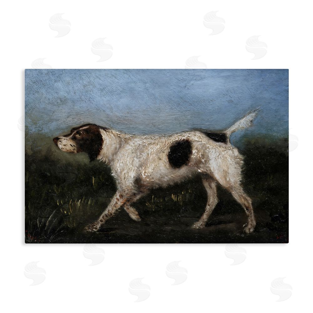 Arlington Prints Alert Hunting Dog in Field Stretched Canvas Wall Art Print