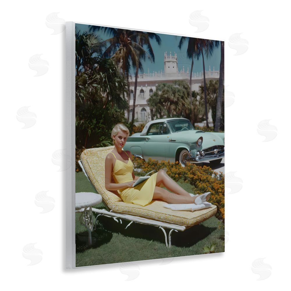 Franklyn Gregory Vintage Sunbathing Woman Wall Plaque Printed Art