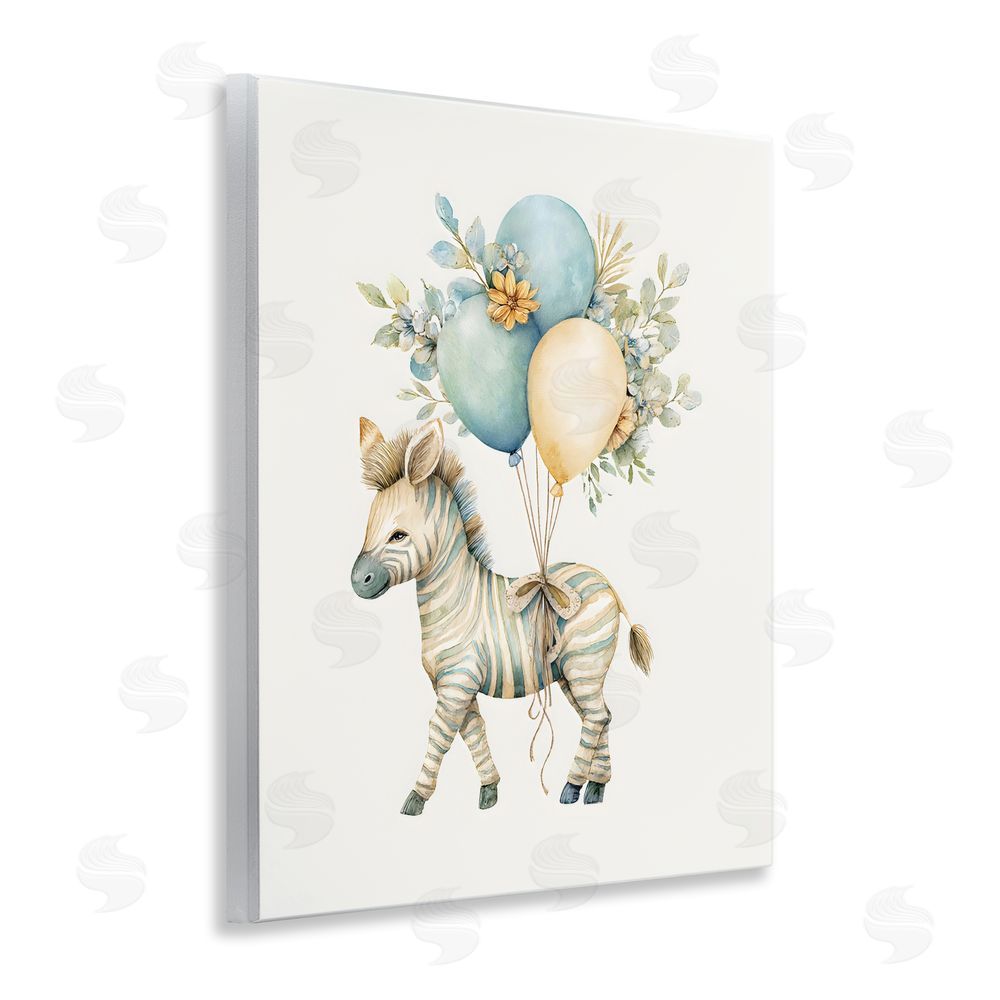 LSR Design Studio Watercolor Nursery Zebra Wall Plaque Printed Art