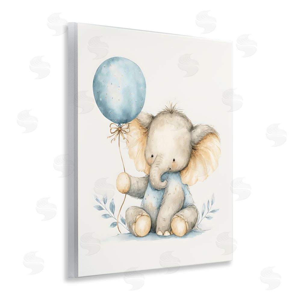 LSR Design Studio Watercolor Nursery Elephant Wall Plaque Printed Art