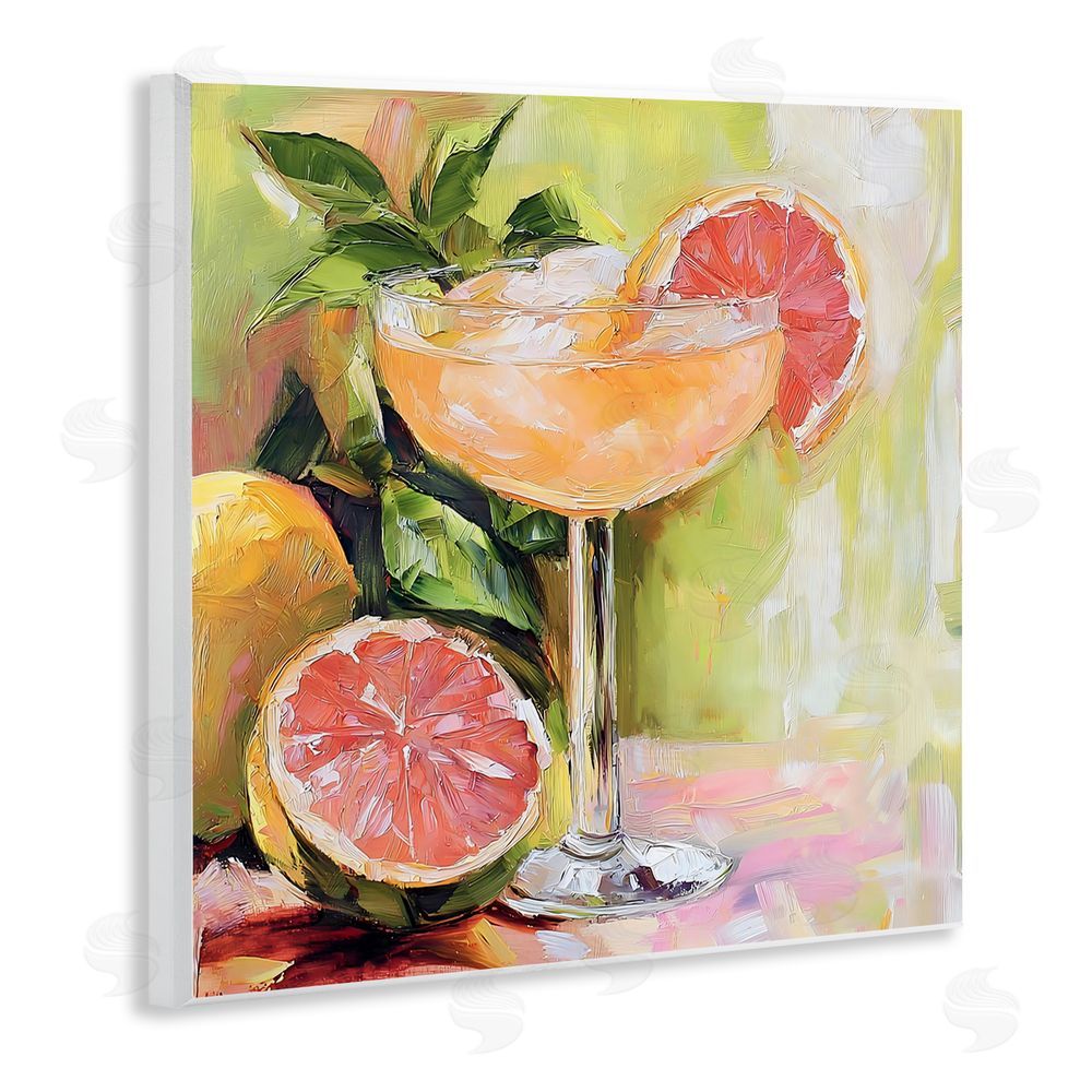Riley B Grapefruit Summer Cocktail Wall Plaque Home Decor Art Print