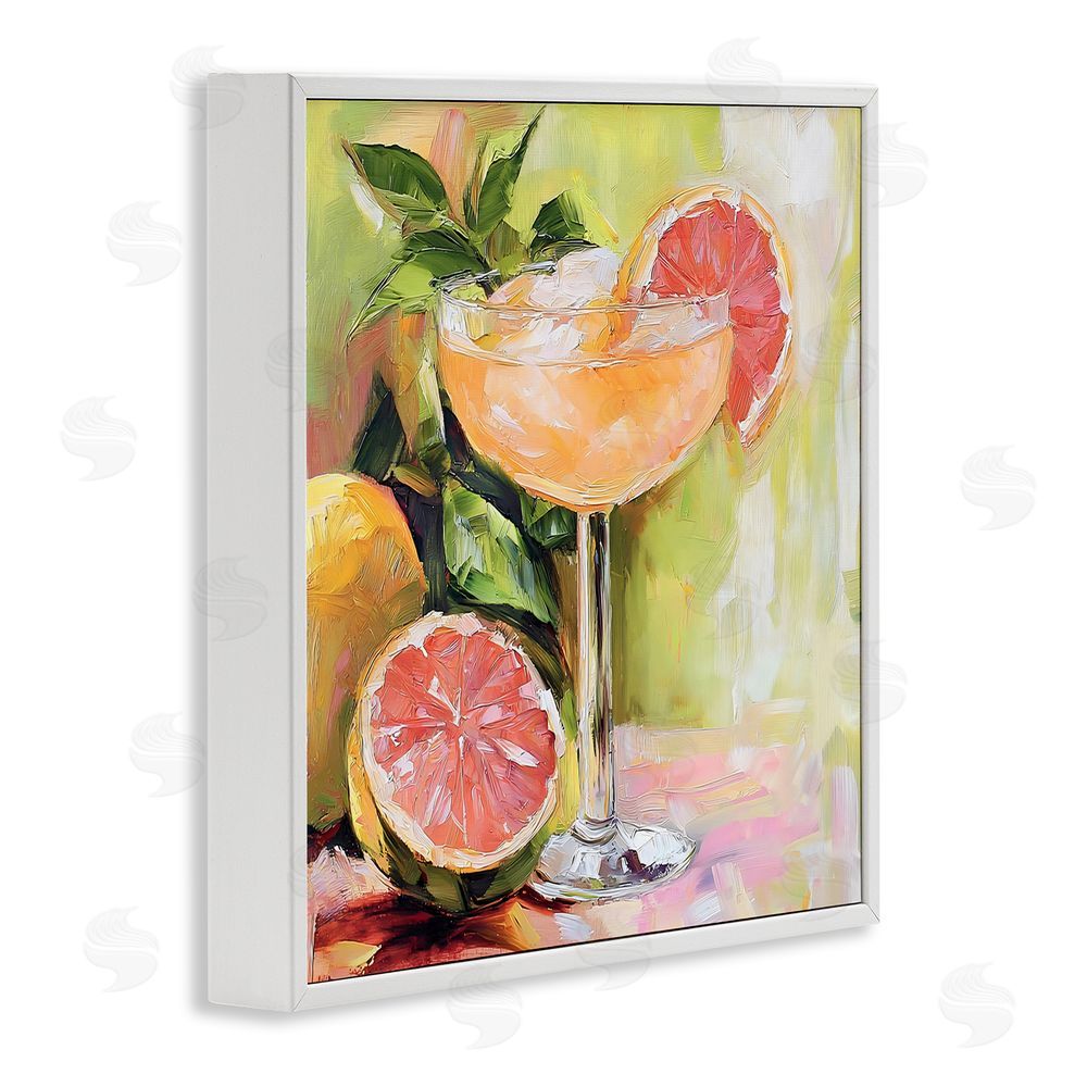 Riley B Grapefruit Summer Cocktail White Framed Giclee Wall Art