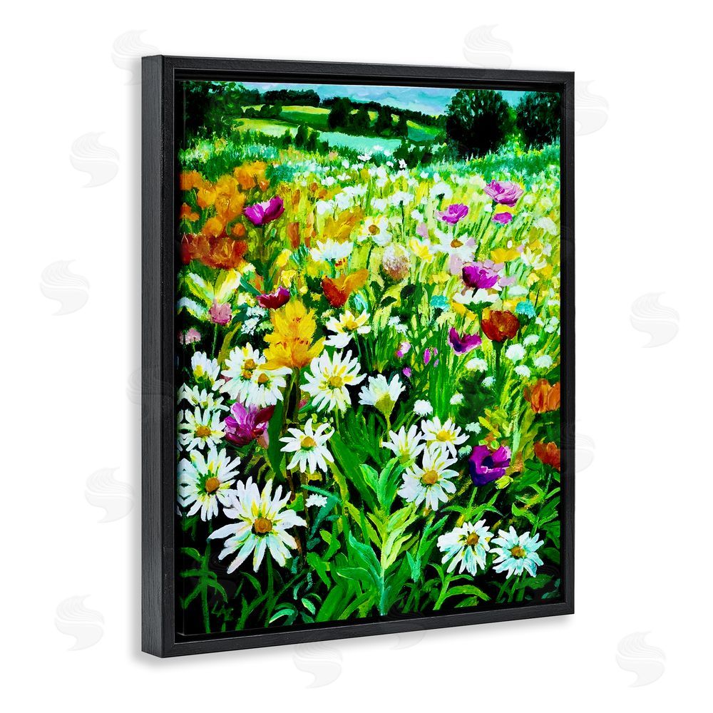 Lee Ann Zirbes Hillside Fusion Meadow Black Floating Frame Canvas Wall Art Print