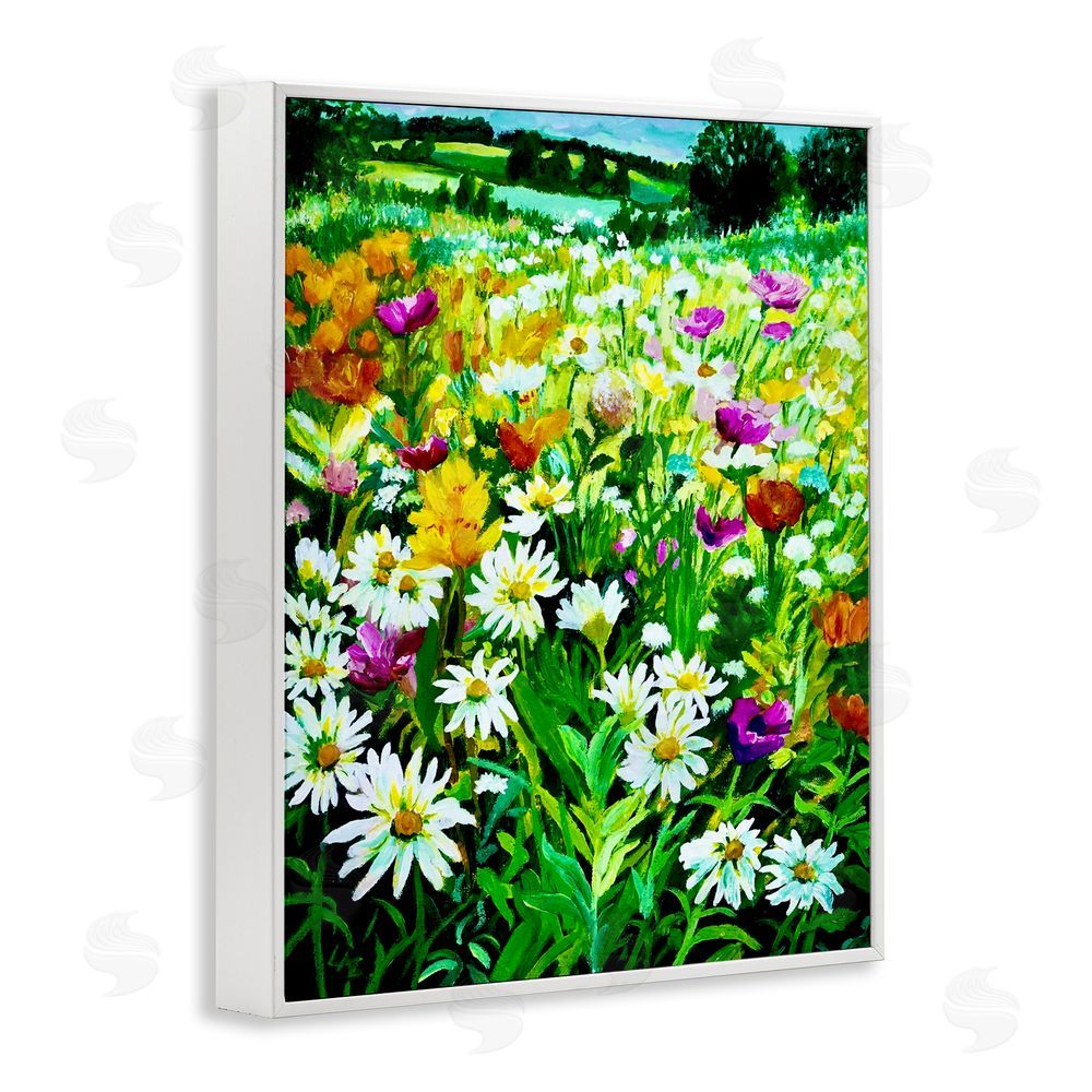 Lee Ann Zirbes Hillside Fusion Meadow White Framed Giclee Wall Art Print