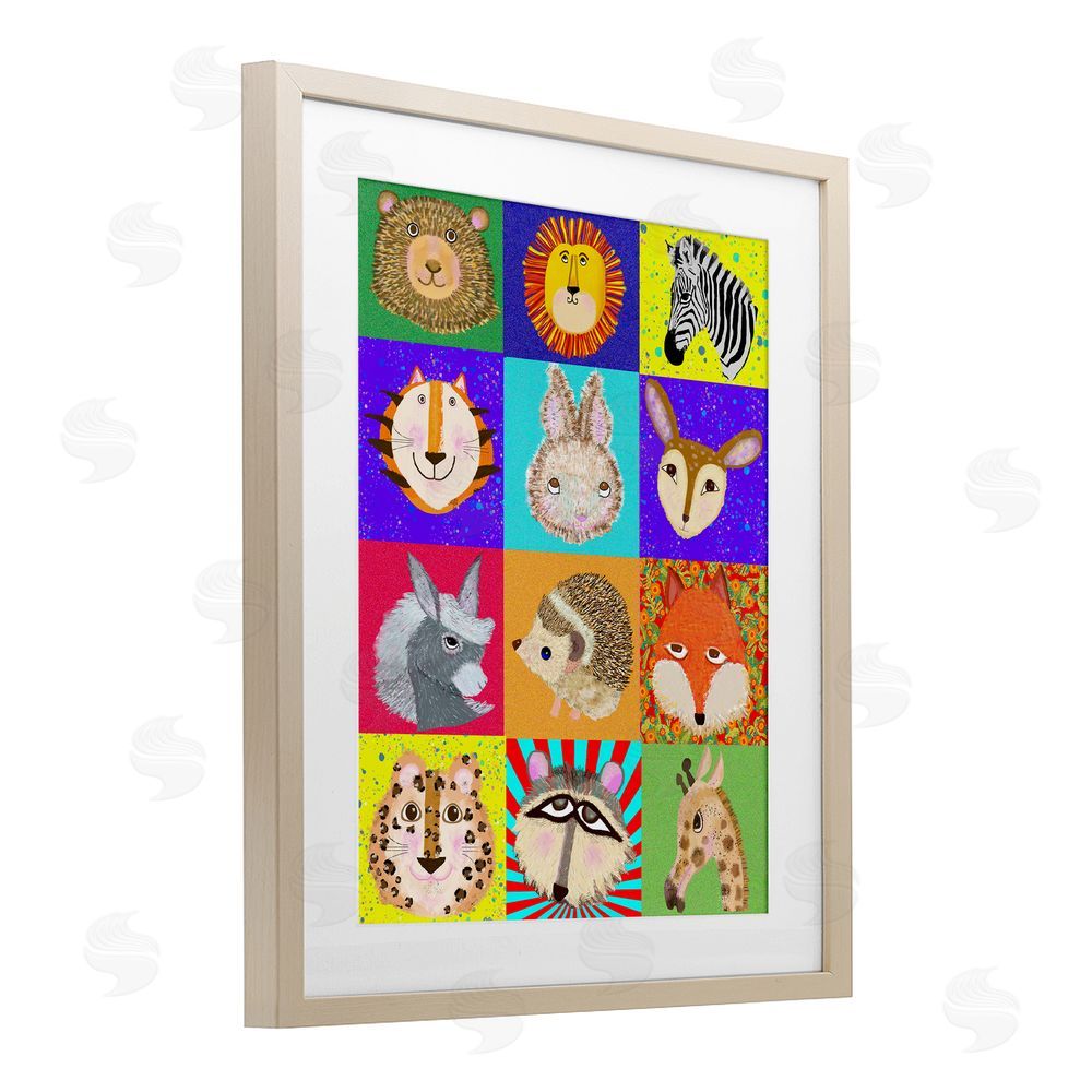 Lynnda Rakos Furry Faces Animals Brown Framed Print Under Glass Wall Art