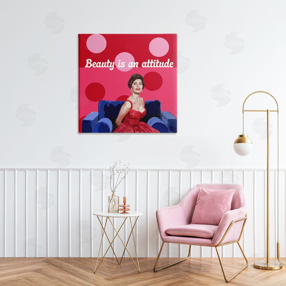 Lynnda Rakos Beauty Is An Attitude Stretched Canvas Wall Art in Room