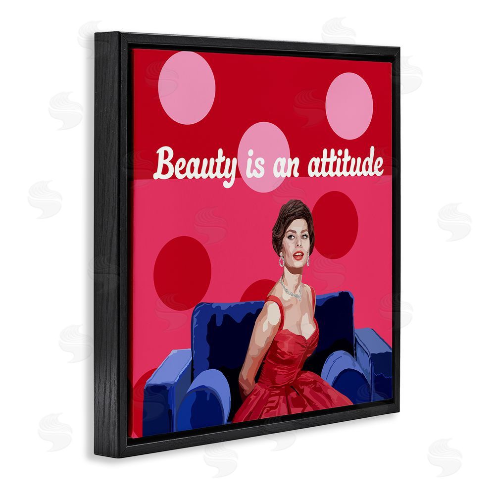 Lynnda Rakos Beauty Is An Attitude Black Floating Frame Canvas Wall Art Print