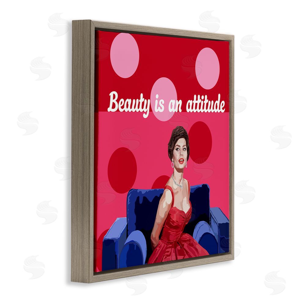Lynnda Rakos Beauty Is An Attitude Brown Floating Frame Canvas Wall Art Print