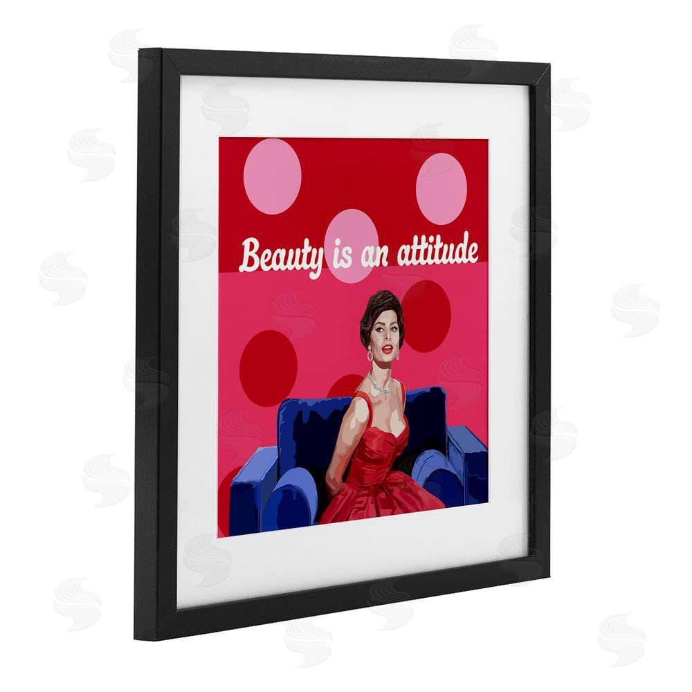 Lynnda Rakos Beauty Is An Attitude Black Framed Print Under Glass Wall Art