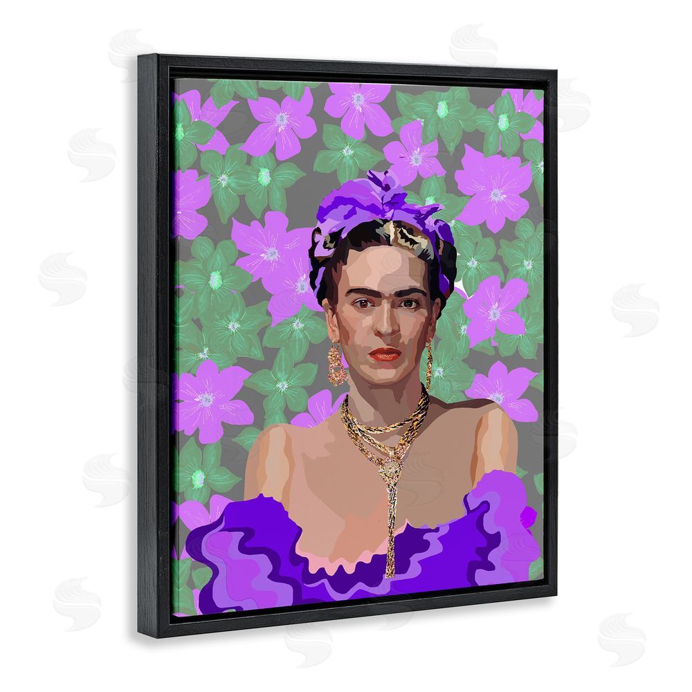 Lynnda Rakos Floral Reverie Frida Black Floating Frame Canvas Wall Art Print