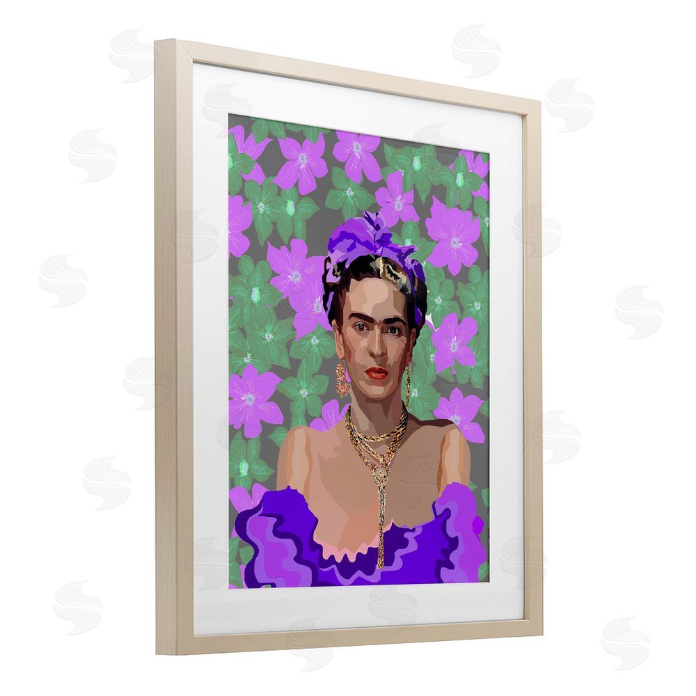 Lynnda Rakos Floral Reverie Frida Brown Framed Print Under Glass Wall Art